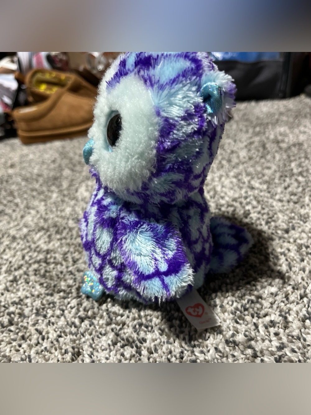 Ty Beanie Boos OSCAR the Owl 6" Beanbag Plush Toy w/ Glitter Eyes - Picture 2 of 10